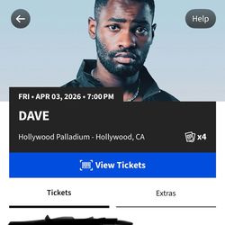 Selling 4 Dave Tickets for 4/3