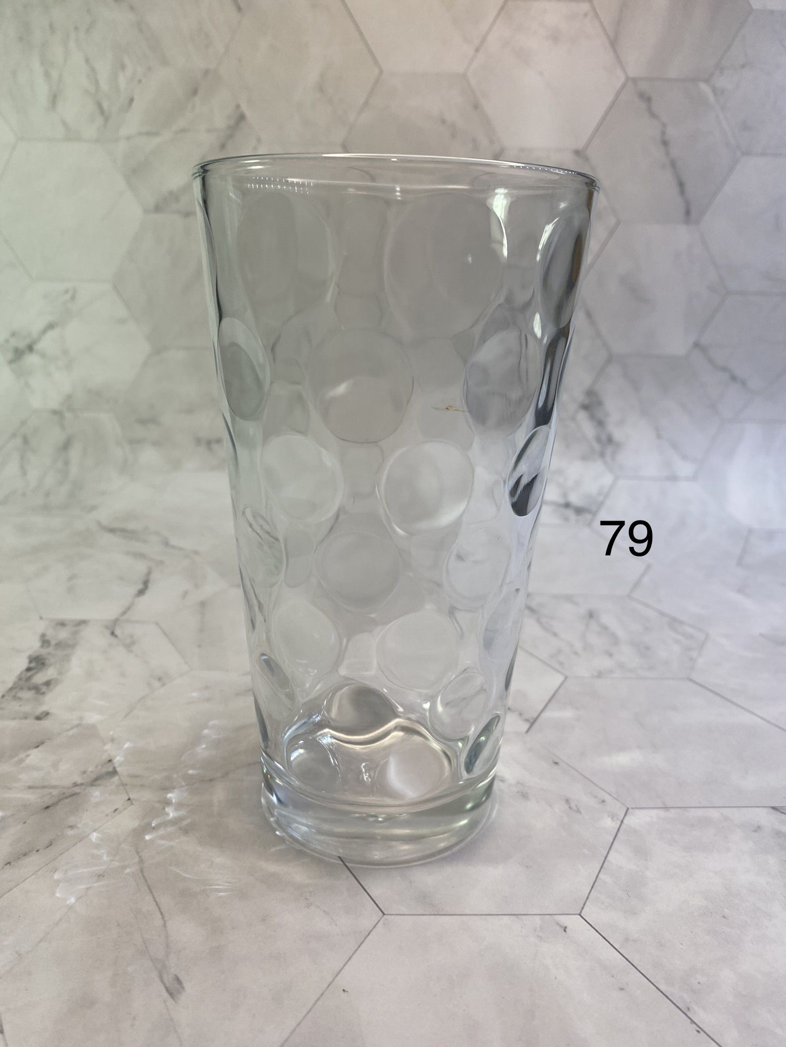 (1) Pasabahce OPUS 6" Cooler Tumbler Glass Thumbprint Bubble. Nice Thick Glass.
