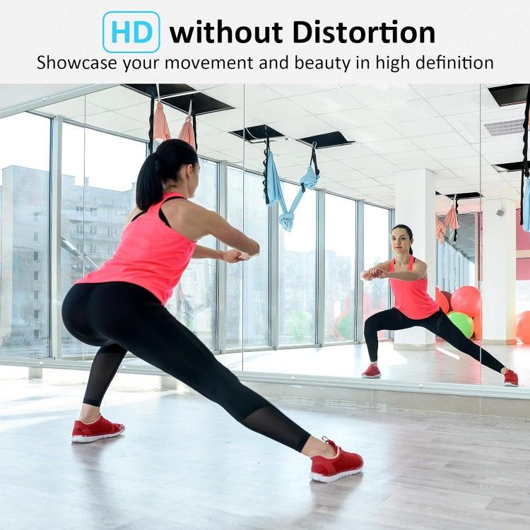 Gym Mirror, 48X24 3Pcs Home Gym Mirror, Large Frameless Miiror