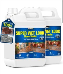 Shabebe Super Wet Look Stone Sealer-2 Gallon, Durable & Long-Lasting Protection with High Gloss Finsh