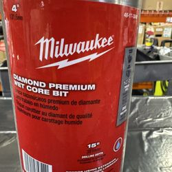 Milwaukee Diamond Premium Wet Core Bit 4x15
