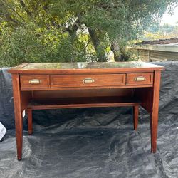 Glass Top Wooden Table