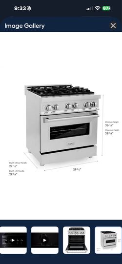 NEW ZLINE 30” DUAL FUEL. CONVECTION RANGE WITH A 3 YEAR EXTENDED WARRANTY FULLY TRANSFERABLE 5/21/26