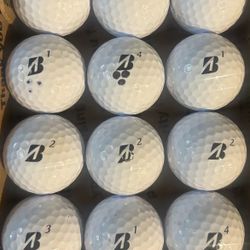 12 Bridgestone MC Distance White Golf Balls 5/4a Lot D168