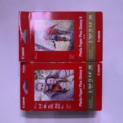 Lot (2) NEW Canon Pixma PP-201 Photo Paper Plus Glossy II 4"x6" 100 Sheets Each