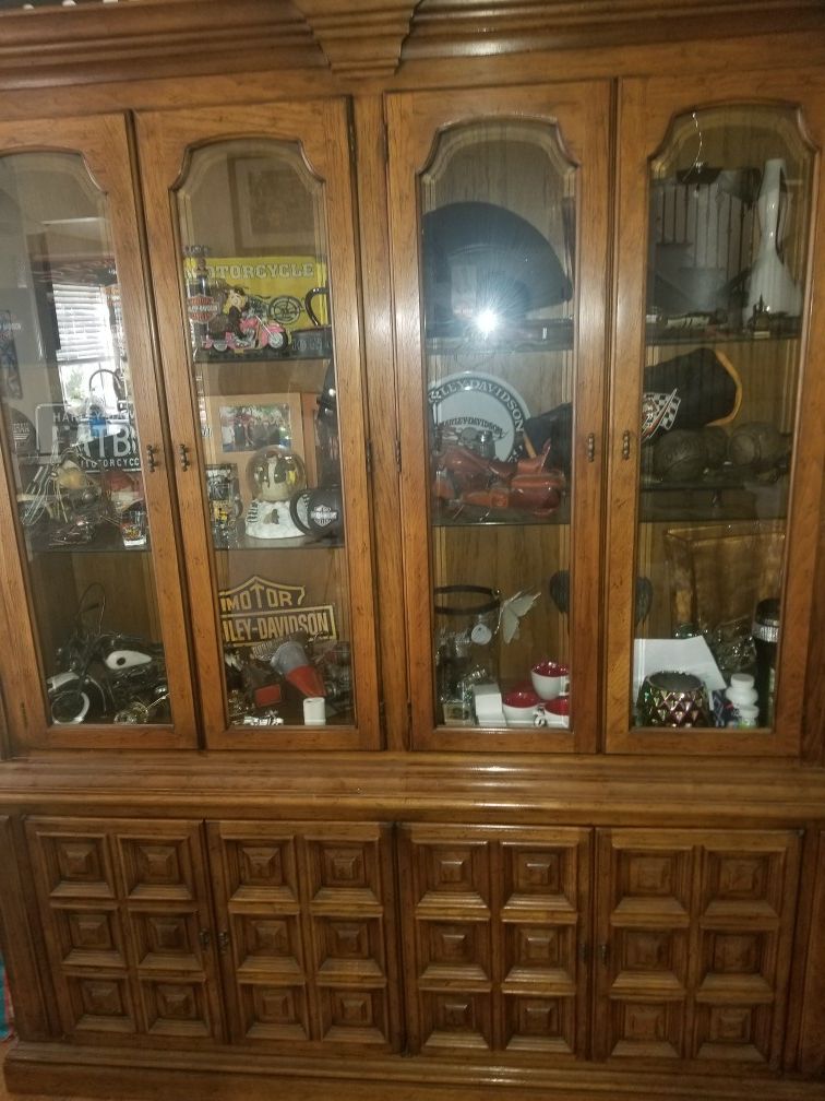 Antique china cabinet solid oak