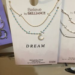 14 karat gold plated cubic Zirconia Dream necklace 