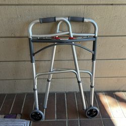 McKesson Folding Walker With Adjustable Height 350 Pound Capacity 