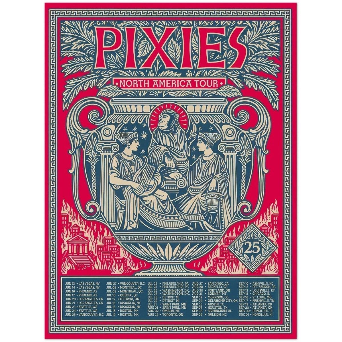 Pixies 2025 North American Tour Poster