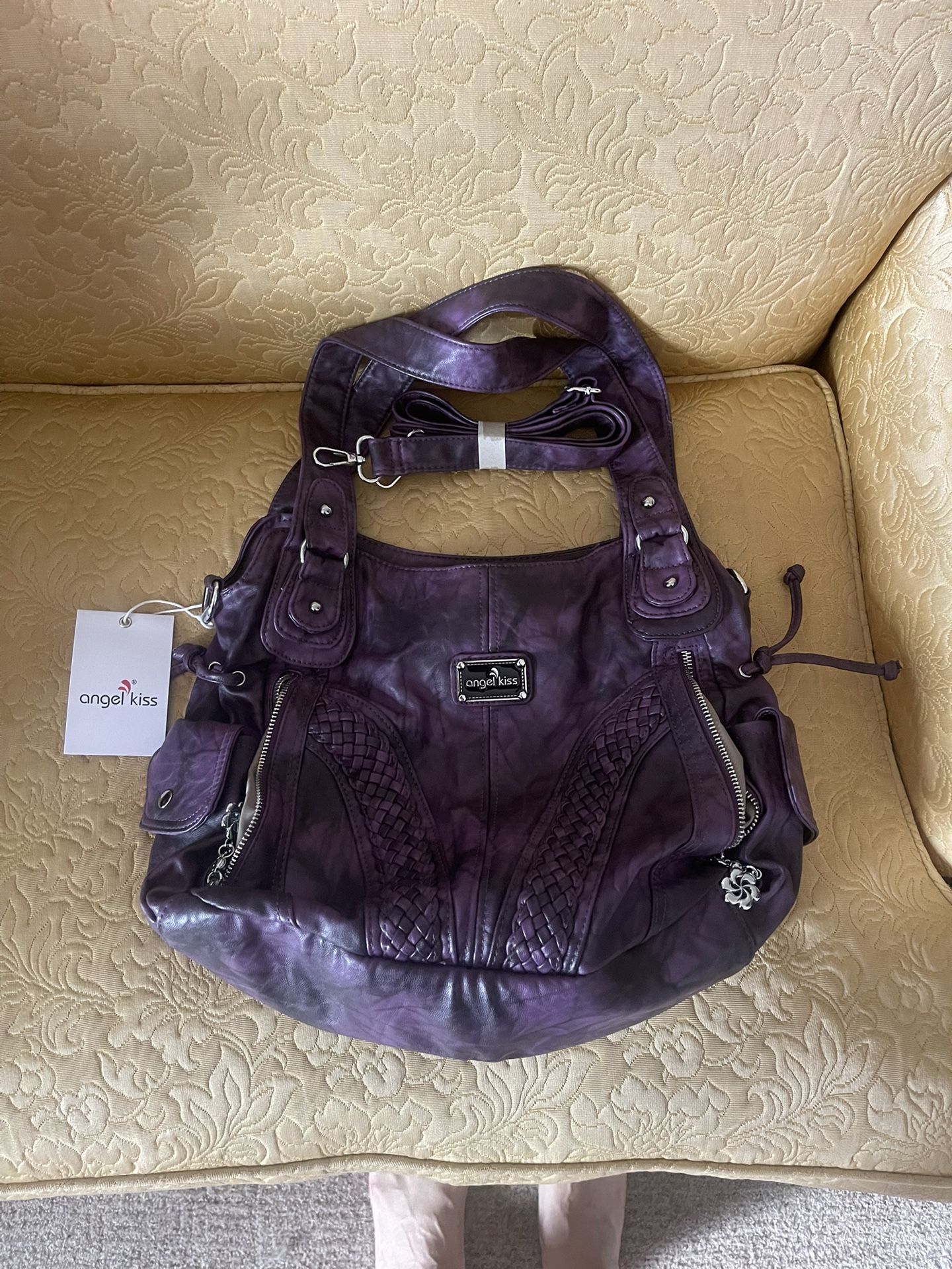 New With Tags Angel Kiss Satchel Purse With Crossbody Strap