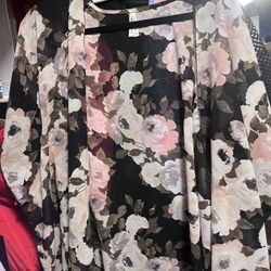 Floral Light Sheer Cover Up 