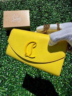 Christian Louboutin Loubi54 Crossbody Wallet Leather Bag Women's Yellow
