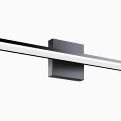 YIQAN 24in LED Bathroom Light Black With White Acrylic 15w 3000k New