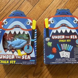 Lot Of 2 UNDER THE SEA CHALK SET NEW Indoor Outdoor Kids Play Art