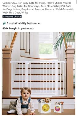Cumbor 29.7-48" Baby Gate for Stairs, Mom's Choice Awards Winner-Dog Gates for Doorways