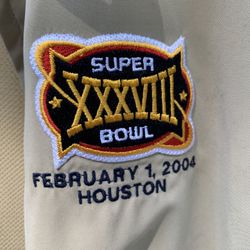 Vintage Reebok Golf Windbreaker Jacket Super Bowl  XXXVIII Houston Beige XL
