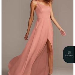 David’s Bridal - Size 12 - Satin One-Shoulder Dress