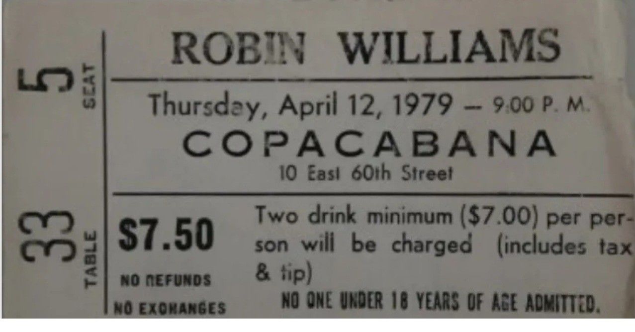 Robin Williams Ticket 