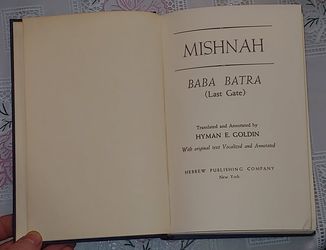 Mishnah Baba Batra (Last Gate) Hyman E. Golden English Translation Hebew Publishing Company
