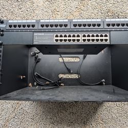 Netgear 24 Port Switch And Patch Panel