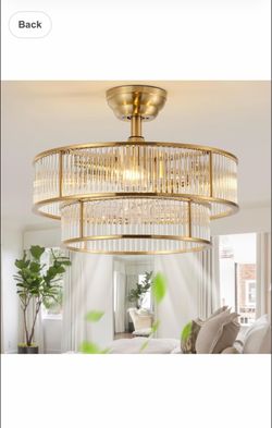 Gold Crystal Drum Ceiling Light Fixture