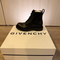 Givenchy Black Leather Combat Boots