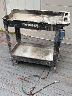 Husky Plastic Push Utility Cart Commercial Grade