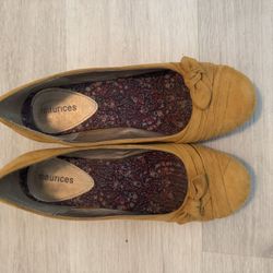 Mustard Color Suede Heels 