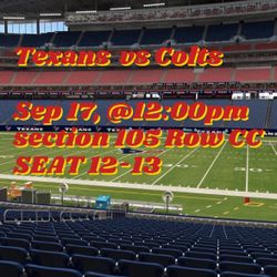 Texans Vs Colts Game Tickets
