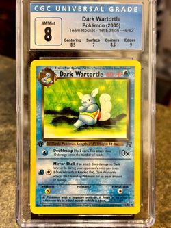 Pokemon Dark Wartortle 1st Edition Team Rocket 46/82 CGC 8 subgrades
