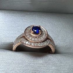 Sapphire & Diamond Bridal Set