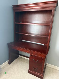 Cherry Desk with Bookshelf Top