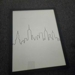 Framed 12 x 18 New York Skyline wall art