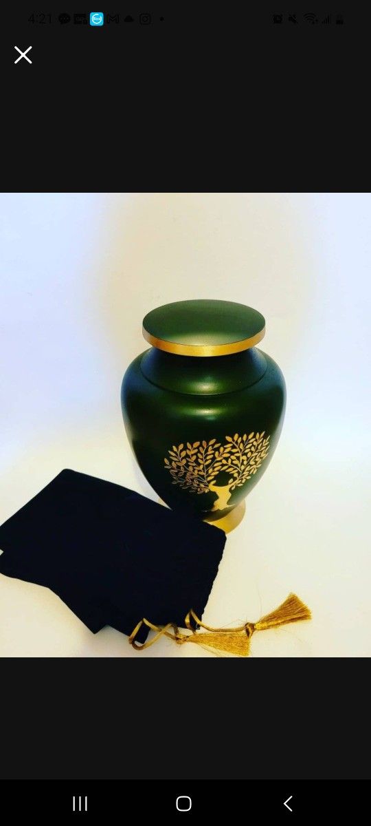 New Empty Brass Cremation Urn