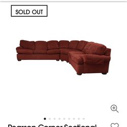 Free Delivery- Maroon Corner Sectional Couch - Wooden Legs