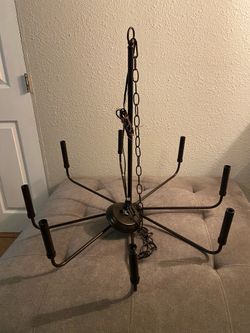 New 8 light Farmhouse/Industrial Chandelier – Matte Black