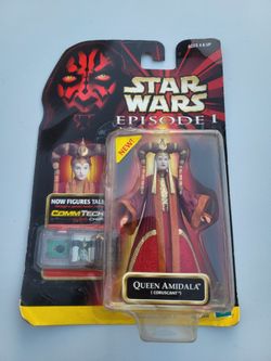 1999 Hasbro Star Wars Episode I Queen Amidala (Coruscant) action figure with an included CommTech chip