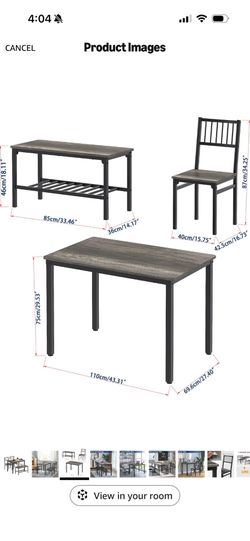 Dining Table Set for 4