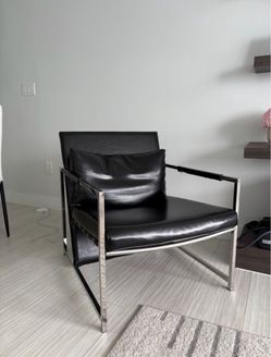 City furniture contemporary stainless steel base accent chair