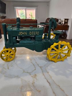 John Deere Cast Iron Tractor Reproduction, Farmhouse Doorstop, Rustic Farm Decor, Heavy Tractor Collectible