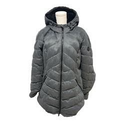 Steve Madden Glacier Shield Gray Puffer Faux Fur Parka Coat Women Sz X-Large