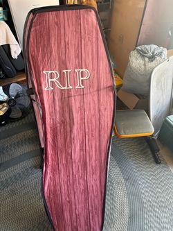 Plastic coffin for Halloween