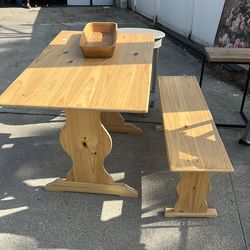 Small table and bench