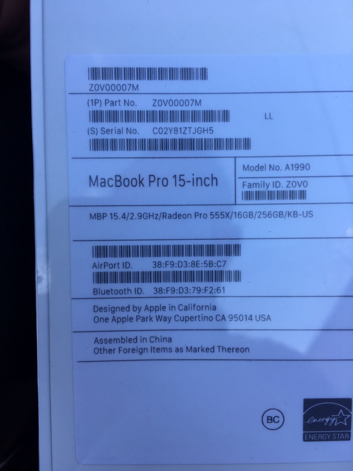 MacBook Pro brand new seal .15.5 inches