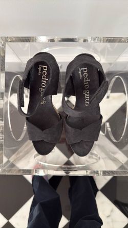 Pedro Garcia Grey suede platform sandal size 35
