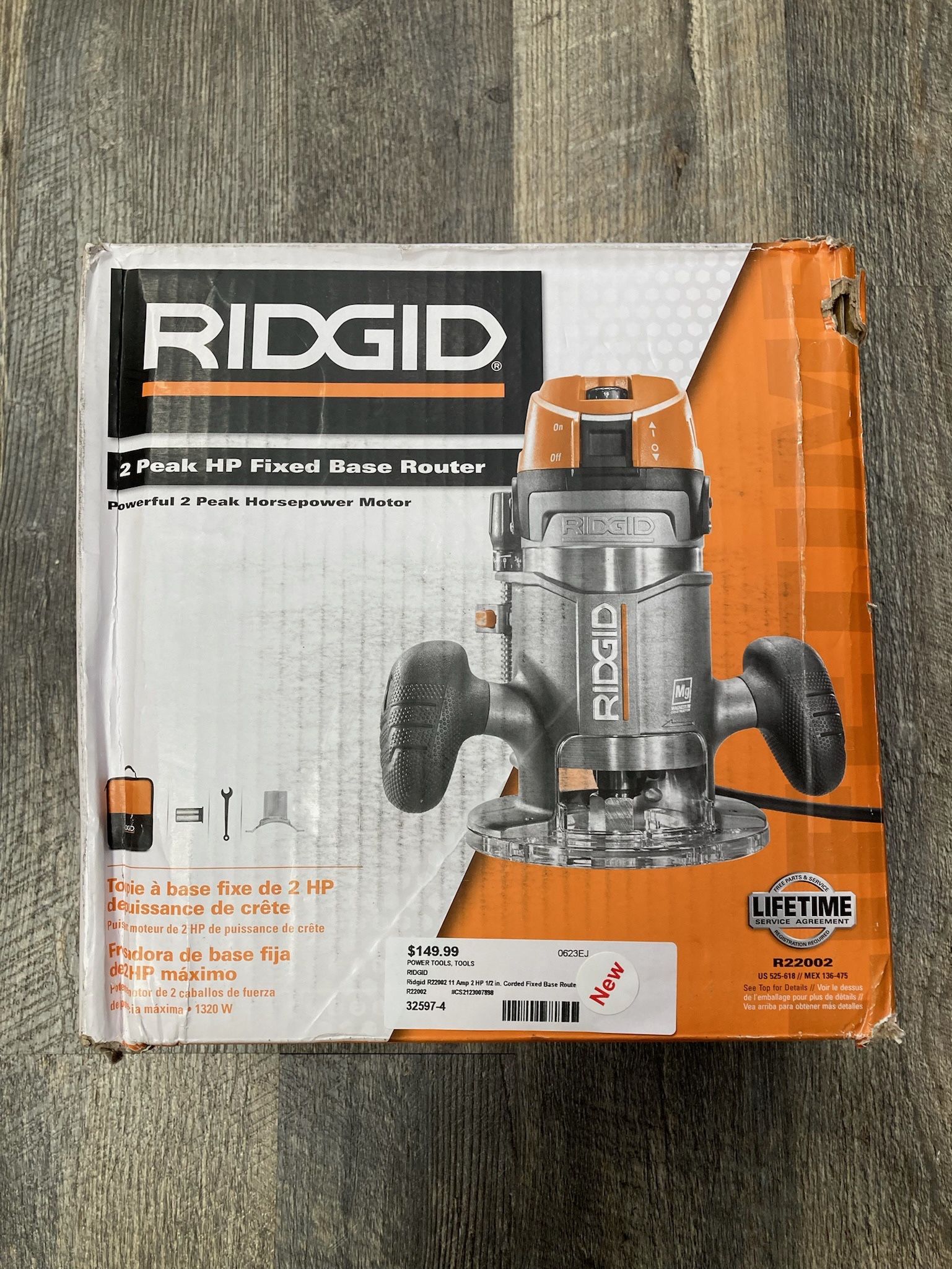 Ridgid 2 peak hp fixed base router sale