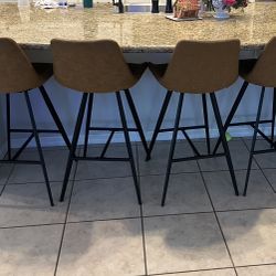 5 Leather Bar Stools 