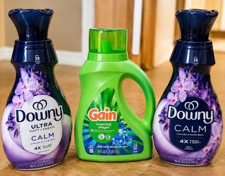 Gain Laundry Detergent + 2 Downy Fabric Softener – NEW 3-Piece Bundle