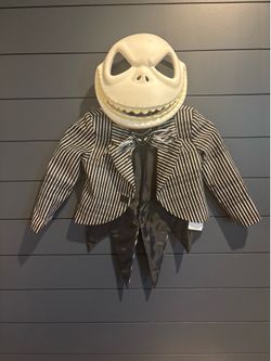 Nightmare Before Christmas Jack Skellington children’s costume set featuring a pinstripe jacket and character mask, 4T