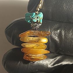 amber blue howlite pendant 
